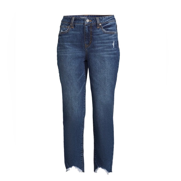 TIME and TRU Cropped Jeans Size 18 Womens Boyfriend Distressed Cut Off Bottoms - Picture 1 of 8